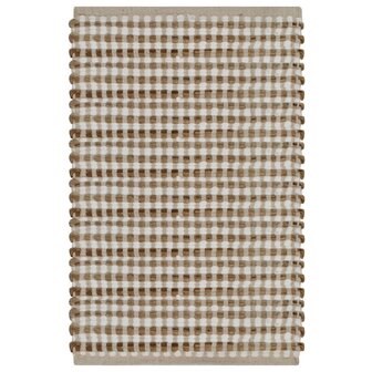Badmattenset handgeweven jute en stof naturel en wit 2