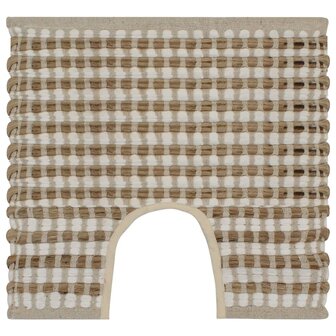 Badmattenset handgeweven jute en stof naturel en wit 3