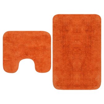 Badmattenset stof oranje 2-delig 1