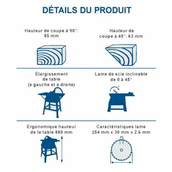 Zaagtafel Scheppach 254 mm 2