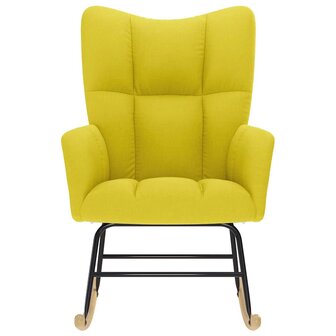 Schommelstoel stof lichtgeel 3