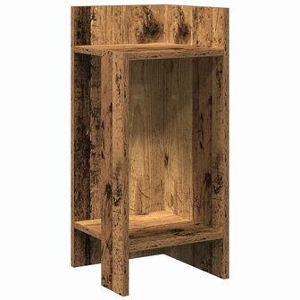 Bijzettafeltje met plank 25,5x27x60 cm oud houtkleurig 2