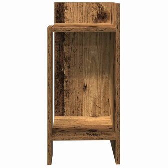 Bijzettafeltje met plank 25,5x27x60 cm oud houtkleurig 4