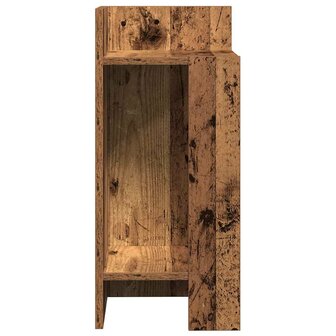 Bijzettafeltje met plank 25,5x27x60 cm oud houtkleurig 5