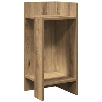Bijzettafeltje met plank 25,5x27x60 cm artisanaal eikenkleur 2