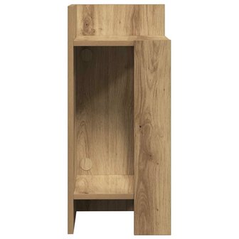 Bijzettafeltje met plank 25,5x27x60 cm artisanaal eikenkleur 5