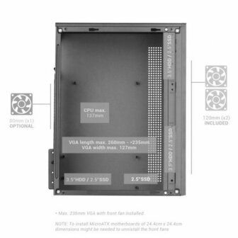 ATX Semi-toren BehuizingMars Gaming MCCOREW Wit Zwart 6