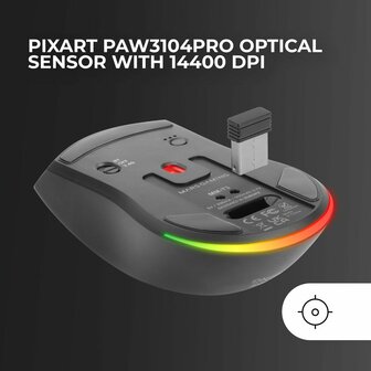 Gaming muis Mars Gaming MMT3 Zwart 7