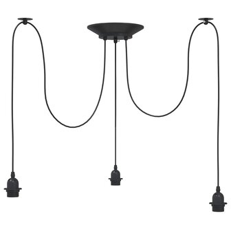 Hanglamp met 3 lamphouders E27 metaal zwart 5