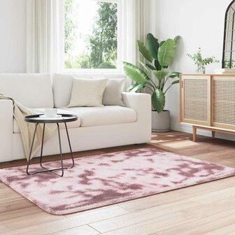 Hoogpolig vloerkleed NAVARRA 120x170 cm polyester stoffig roze 3