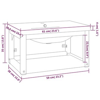 Wastafelframe met inbouwwastafel ijzer zwart 7