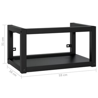 Wastafelframe wandgemonteerd 59x38x31 cm ijzer zwart 7
