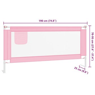 Bedhekje peuter 190x25 cm stof roze 9