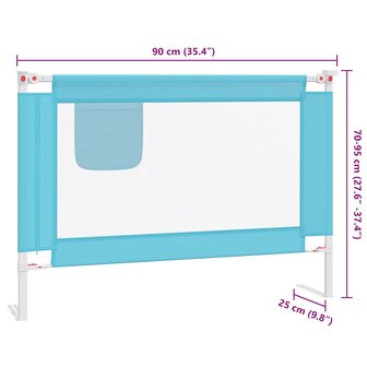 Bedhekje peuter 90x25 cm stof blauw 9
