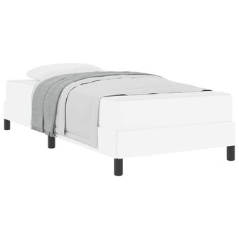 Bed met matras Zuiverwit 90 x 190 cm Kunstleer 3