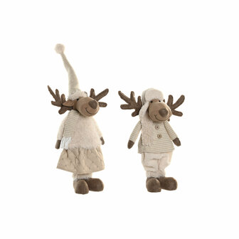 Kerstversiering Home ESPRIT Wit Beige 25 x 18 x 44 cm (2 Stuks) 4