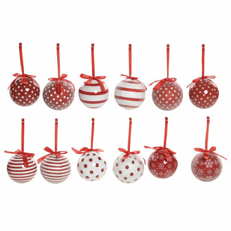 Kerstbal Home ESPRIT Wit Rood PVC (14 Onderdelen) 3