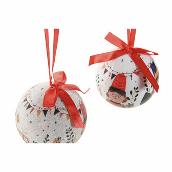 Kerstballen Home ESPRIT Wit Rood PVC Beer Notenkraker (14 Onderdelen) 2