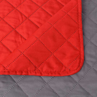 Dubbelzijdige quilt bedsprei rood en grijs 220x240 cm 5