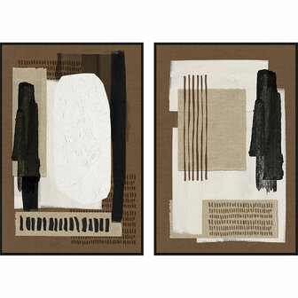 Canvas Home ESPRIT Bruin Zwart Abstract Stads 63 x 4 x 93 cm (2 Stuks) 1