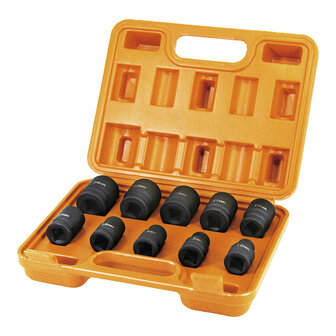 Slagmoersleutelset Koma Tools 10, 12, 13, 14, 17, 19, 21, 22, 23, 24 MM 10 Onderdelen 1