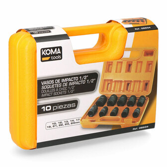 Slagmoersleutelset Koma Tools 10, 12, 13, 14, 17, 19, 21, 22, 23, 24 MM 10 Onderdelen 2