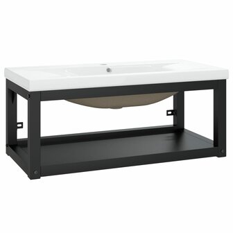 Wastafelframe met inbouwwastafel ijzer zwart 2