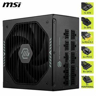 Voedingsbron MSI 306-7ZPIY11-CE0 850 W 80 Plus Gold ATX 6