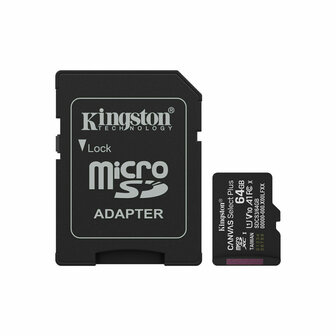 Micro SD kaart met adapter Kingston SDCS3/64GB 64 GB 1