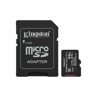 Micro SD kaart met adapter Kingston SDCS3/64GB 64 GB 2