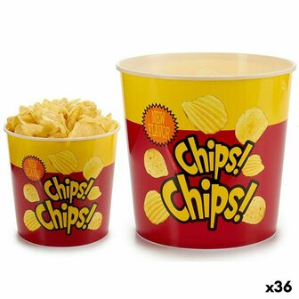 Aperitiefschaaltje Leknes Polypropyleen Afgedrukt Friet 5 L 21,5 x 20 x 21,5 cm (36 Stuks) 1