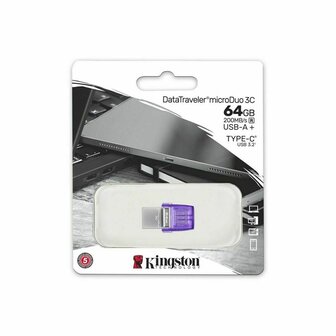 USB stick Kingston microDuo 3C 64 GB Paars 3