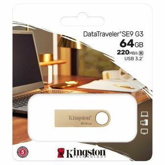 USB stick Kingston DataTraveler SE9 G3 64 GB Gouden 2