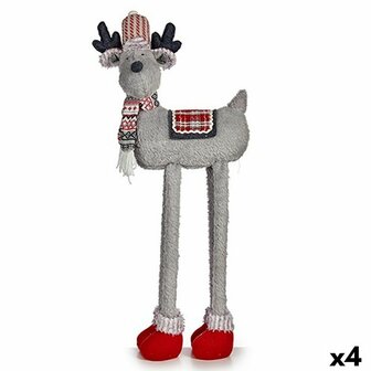 Decoratieve figuren Krist+ FG09-PX21385BR Rood Grijs Kerstrendier 23 x 55 x 49 cm (4 Stuks) 1