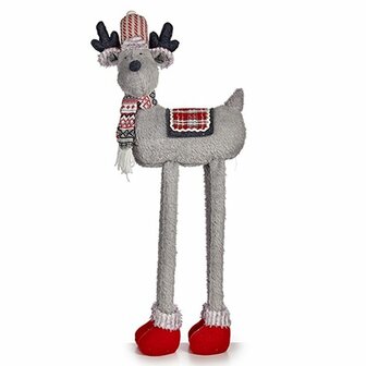Decoratieve figuren Krist+ FG09-PX21385BR Rood Grijs Kerstrendier 23 x 55 x 49 cm (4 Stuks) 2
