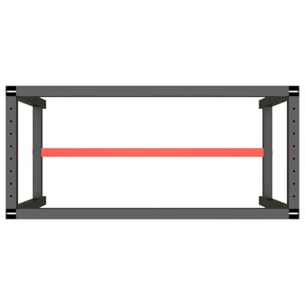 Werkbankframe 110x50x79 cm metaal matzwart en matrood 5