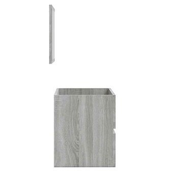 Badkamerkast met spiegel bewerkt hout grijs sonoma eikenkleurig 7