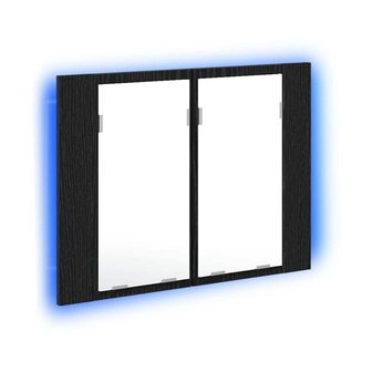 Badkamerspiegelkast Zwart eiken 60 x 12 x 45 cm Bewerkt hout 2