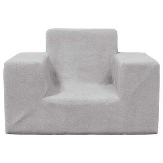 Kinderbank zacht pluche lichtgrijs 3