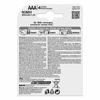 Oplaadbare Batterijen DURACELL DURHR03B4-850STCX5 1,2 V AAA (4 Stuks) 3