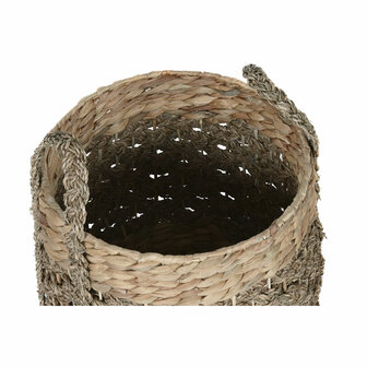 Decoratieve Mand Home ESPRIT Natuurlijk Zeegras Natuurlijke Vezel Tropisch (2 Onderdelen) 2