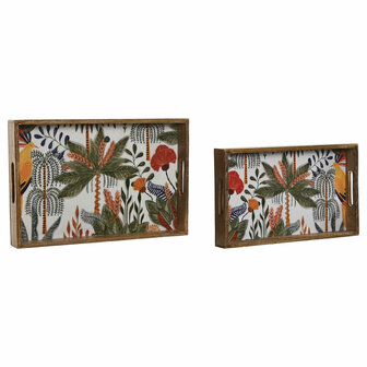 Snackdienblad Home ESPRIT Groen Oranje Tropisch Decap&eacute; 43,5 x 27 x 5,5 cm (2 Stuks) 3