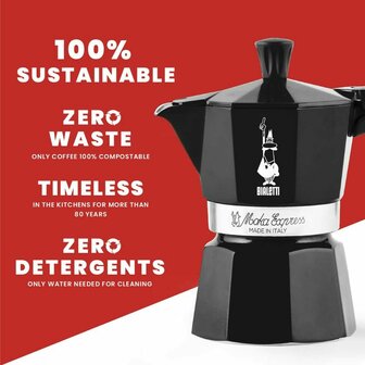 Percolator Bialetti MOKA EXPRESS Zwart Aluminium 200 ml 7