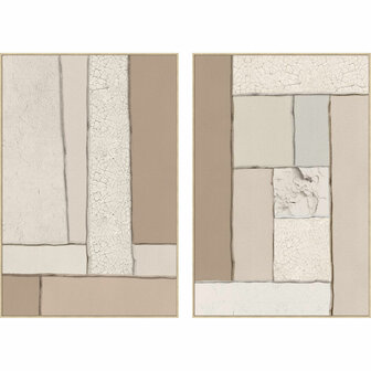 Schilderij Home ESPRIT Bruin Beige Modern Scandinavisch (2 Stuks) 1