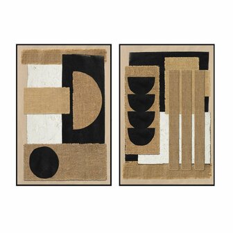 Schilderij Home ESPRIT Bruin Zwart Modern Stads (2 Stuks) 1