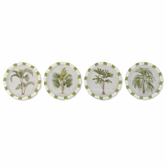 Schilderij Home ESPRIT Wit Groen Palmen Tropisch 30 x 2 x 30 cm (4 Stuks) 1