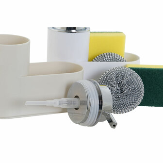 Zeepdispenser Home ESPRIT Wit Beige polyestyreen ABS 17 x 7,5 x 15 cm (2 Stuks) 2