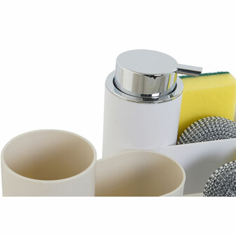 Zeepdispenser Home ESPRIT Wit Beige polyestyreen ABS 17 x 7,5 x 15 cm (2 Stuks) 3