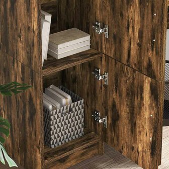 Hoge Kast Gerookt eiken 31.5 x 32 x 124 cm Bewerkt hout 4
