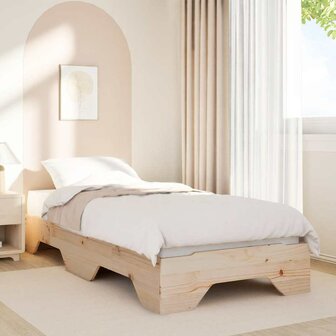 Bedframe zonder matras stapelbaar 75x190 cm massief hout 4